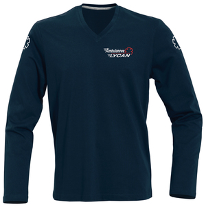 T-SHIRT AMBULANCIER BLEU MARINE MANCHES LONGUES COL EN V